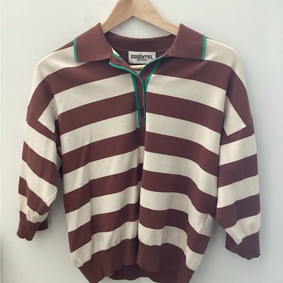 Striped 3/4 sleeve polo by Essential Antwerp - Picture 2 of 4